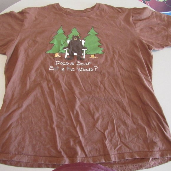 Hatley Funny T-Shirts Bear in Woods Buck Naked Organic Cotton Brown Lot of 2  XL - Picture 2 of 8